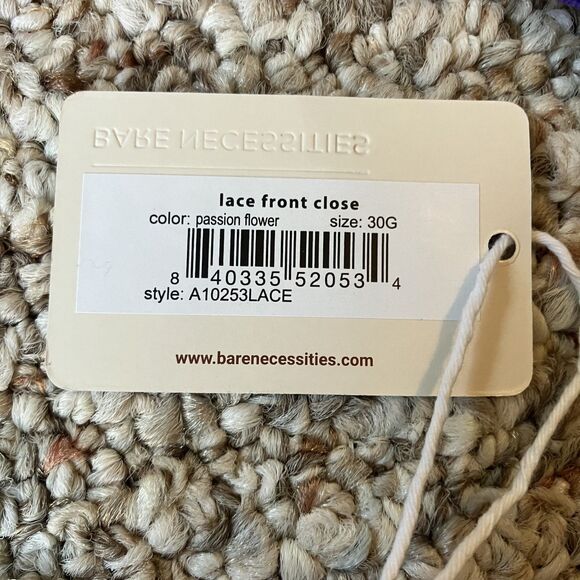 NWT Bare Necessities Racerback Bra Size 30G Purple Lace Front Close Underwire - Picture 7 of 7